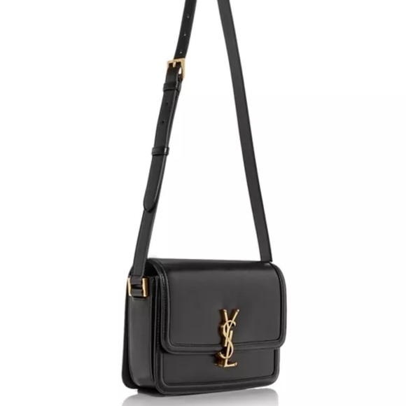 Saint Laurent YSL Medium Solferino Leather Satchel Shoulder Bag in Black - Picture 5 of 12